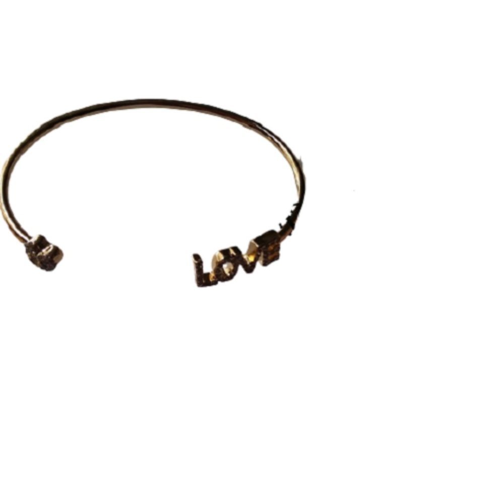 Juicy Couture "Love" CZ cuff bracelet, Goldtone